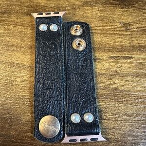 Spark*l bands Gucci Black Leather Bracelet with Rose Gold Accents size M/L